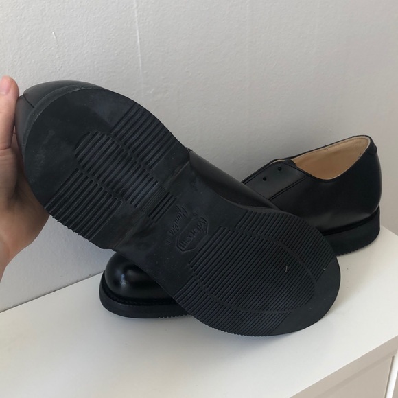 Black genuine leather oxfords (new) - Picture 3 of 4